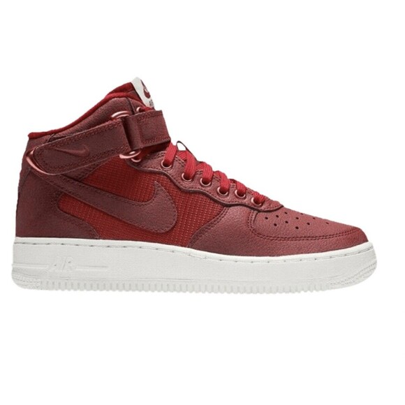 Nike Red Limited Edition Air Force 1s AF1s Youth 5.5 Women's 7 Burgundy Tall - Picture 1 of 8